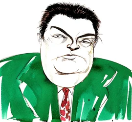 Darius Milhaud (1892 - 1974) fransk kompositör, lärare och medlem av Les Six, karikatyr